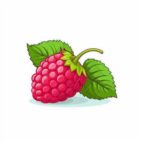 Premium AI Image | A drawing of a raspberry with a green leaf on it