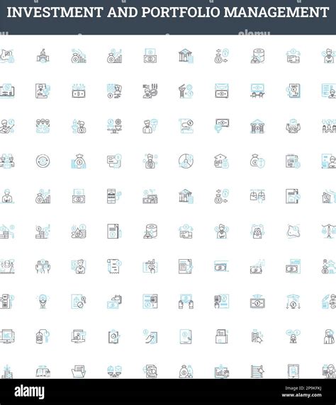 Investment and portfolio management vector line icons set. Investment ...