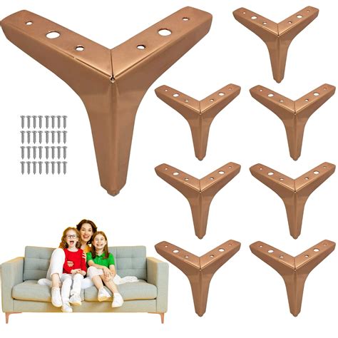 Buy Metal Furniture Legs Feet Set of 8 – Rose Gold Pink Couch Sofa Legs ...