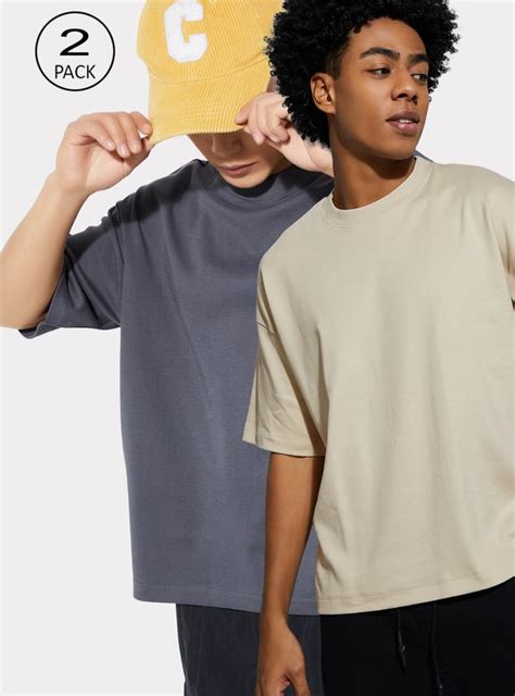 Buy URB_N Men Solid Oversized T-shirt - Pack of 2 Online at just Rs ...
