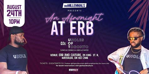 An Afronight At Erb !, Erb and Culture, Waterloo, 24 August to 25 ...