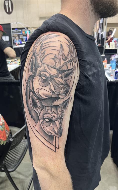 Couple of deer by Austin Walsh from Basilica Tattoo in Las Vegas. : r ...