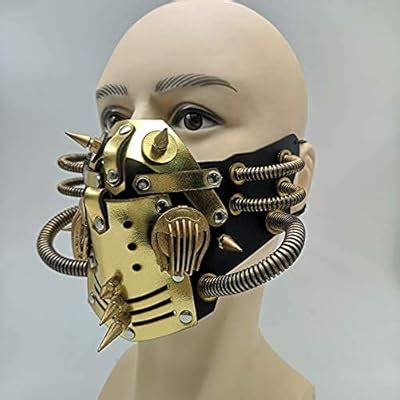 Buy Ubauta Steampunk Leather Mask Cosplay Mask Punk Rivet Masquerade ...