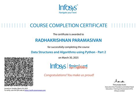 Image result for Data Structures and Algorithms Using Python Certificate