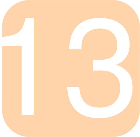 Orange, Rounded, Square With Number 13 Clip Art at Clker.com - vector ...