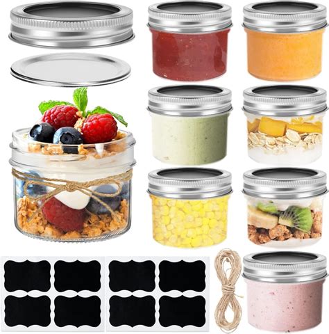 Amazon.com: A2B 8Pcs Mini Mason Jars 4oz/120ml Small Glass Canning Jar ...