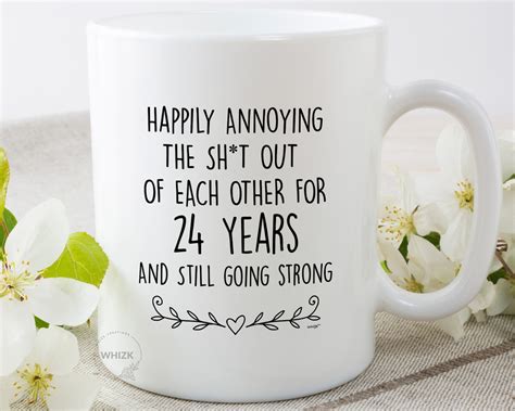 24th Anniversary Mug Happy 24th Anniversary Gifts for Couples - Etsy