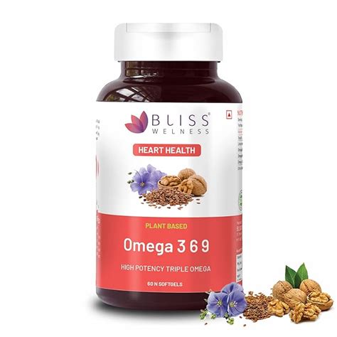 Bliss Welness Cardio Bliss Pure Omega 3 with Omega 6 & Omega 9 2000MG ...