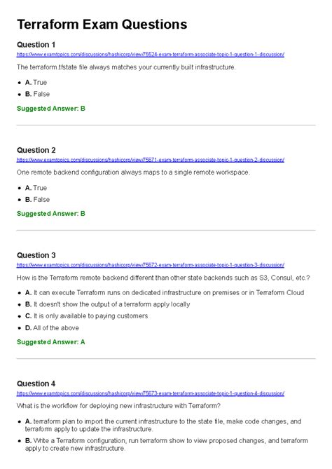 Terraform Exam Questions - ENG 101 - Studocu