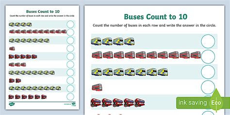 👉 Bus Count to 10 Activity Sheet