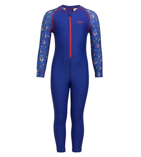 Buy Speedo Color Block All Over Printed All In One Suit True-Cobalt ...
