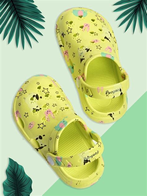 Yellow Bee Yellow Cartoon Animal-Themed Clogs for Boys – Yellow Bee India