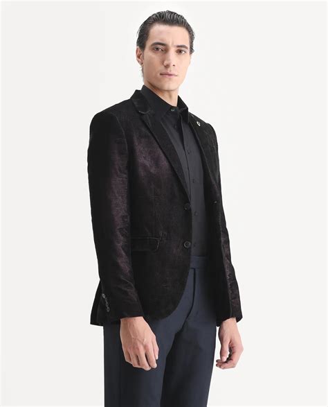 Rare Rabbit Men's Velter Light Purple Velvet Plain Tailored Fit Full S