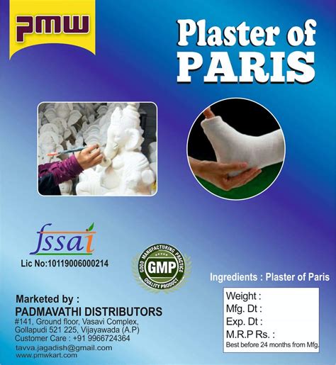 pmw Plaster of Paris, Gypsum Powder, POP, Loose Packed, 250 g : Amazon ...