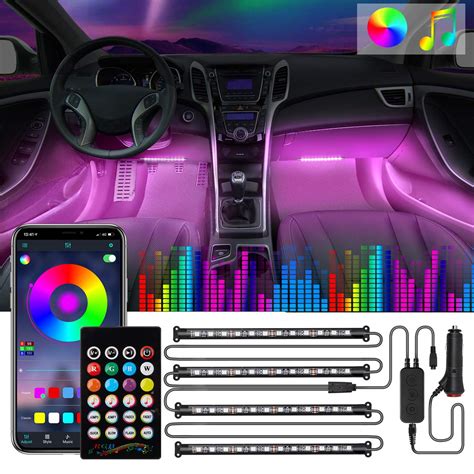 Buy LED Interior Car Lights with Remote, Lofter 48 LEDs Lighting Kit 2 ...