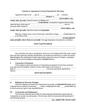Easement Driveway Template - Fill and Sign Printable Template Online