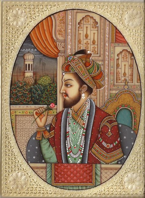 Shah Jahan Mumtaz Mahal Mughal Painting HandPainted Moghul Empire ...
