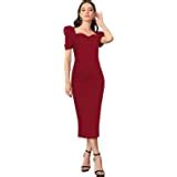 Buy ILLI LONDON Women's Bodycon Knee Length Dress at Amazon.in