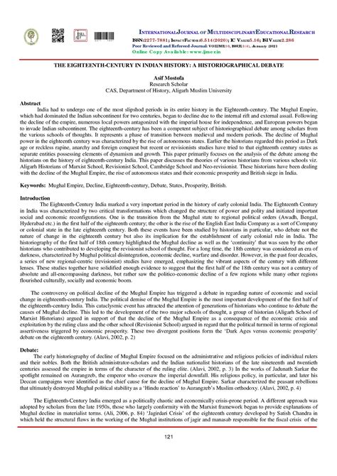 22 - Debate on 18th century - ISSN:2277- 7881 ; IMPAC T FAC TO R :6 .5 ...