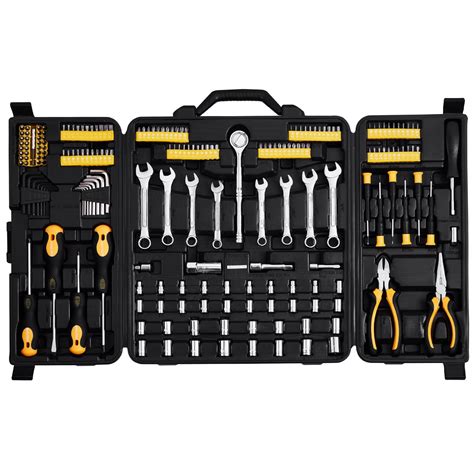 KFFKFF 221-Component Mechanics Tool Set and Socket Set, 1/4" and 3/8 ...