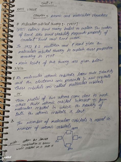 Chemistry UNIT-1: Molecular Orbital Theory and Bonding Concepts - Studocu