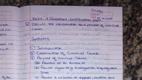 BNSS 5 Questions on Criminal Courts & Procedures - 2019 Exam Paper ...