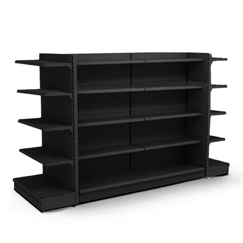 Black Retail Gondola Shelving - 2 x H1800 x W1250mm Bays & 2 x End Bays ...