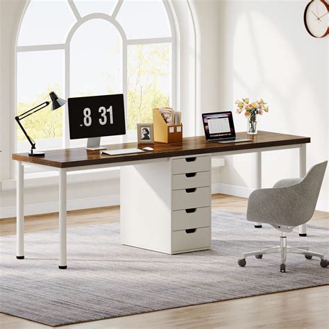 Latitude Run® 78.7 Inches Two Person Computer Desk With 5 Drawers ...