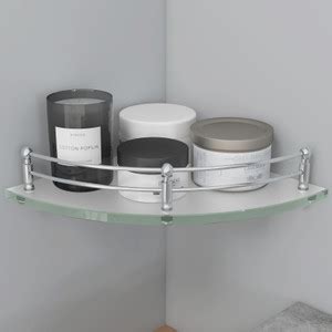 IMPULSE Frosted Glass Corner/Shelf for Bathroom/Wall Shelf/Storage ...