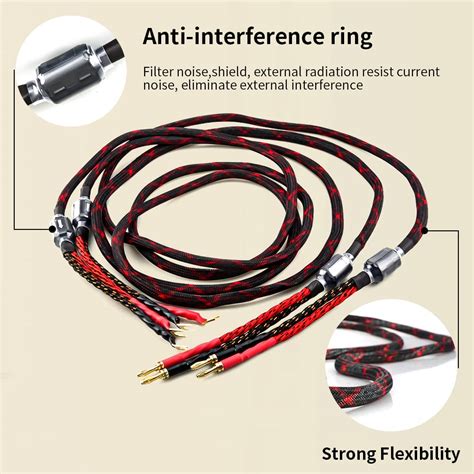 Buy Tertullus 1 Pair HiFi OFC Braid Speaker Cable with Banana Plug to ...