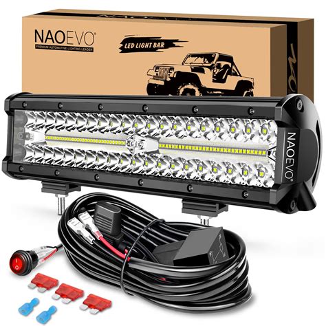NAOEVO 12 inch LED Light Bar, 300W 30000LM LED Offroad/Driving/Fog ...