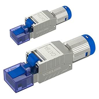 VCELINK RJ45 Cat6A Connectors Tool-Free, Zinc Alloy Shielded Ethernet ...