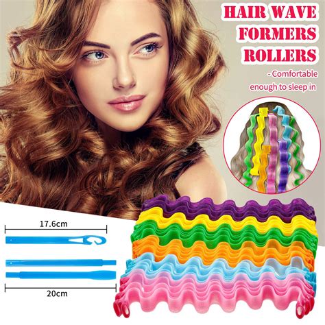30 Pieces Hair Wave Curlers Spiral Curls Styling Kit No Heat Hair ...