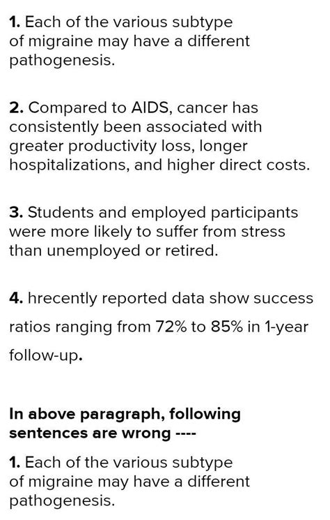 Identify all ERRONEOUS sentences among the following options.Each of ...