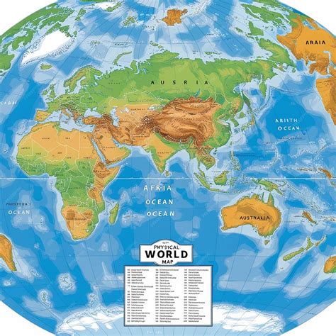Detailed Physical World Map 的图像结果