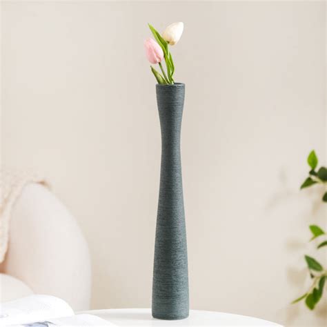 Ceramic Matte Finish Textured Thin Vase Online - Premium Vase | Nestasia