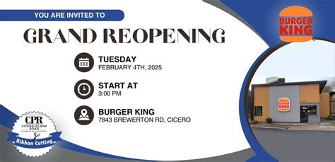 Grand Reopening ~ Burger King Cicero, 7843 Brewerton Rd, Cicero, NY ...