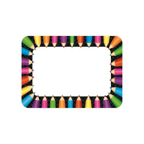 TEACHER CREATED RESOURCES COLORED PENCILS NAME TAGS TCR5513 ...