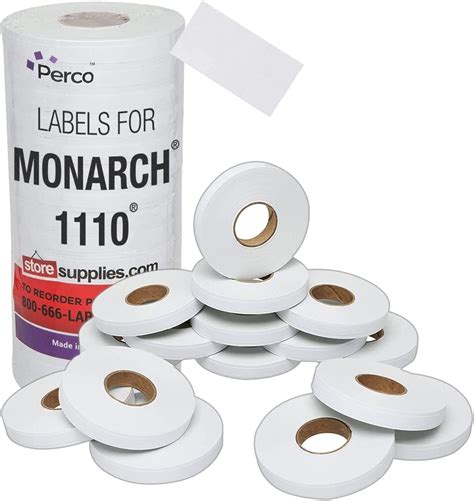 Perco 6 Sleeves of 102,000 White Labels for Monarch 1110 India | Ubuy