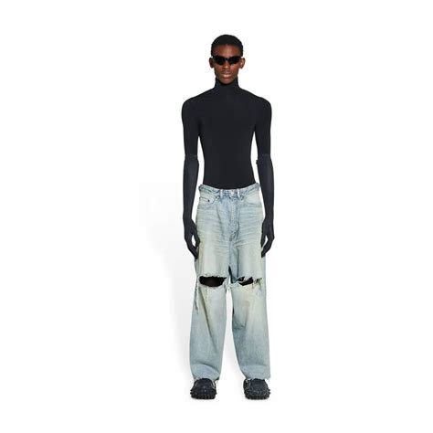 Buy Balenciaga Pants Online South Africa - Blue Mens Destroyed Skater Jeans