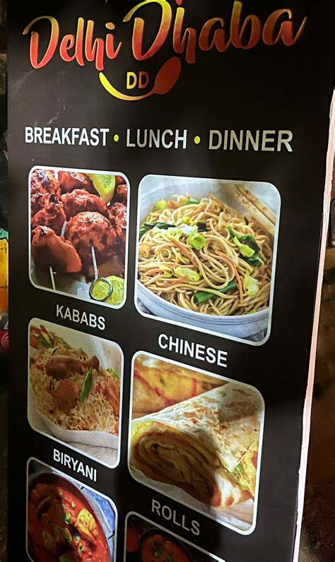 Menu at Delhi Dhaba, Ranchi