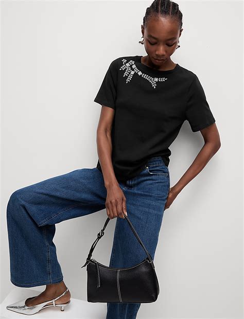 Buy Pure Cotton Embellished Top at Marks & Spencer