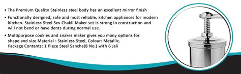 Buy LEAWALL Stainless Steel Sev Sancha Machine/Muruku Maker with 6 Jali ...