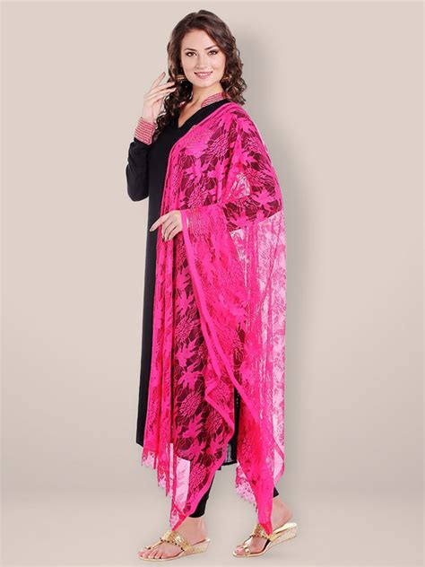 Floral Design Lace Net Dupatta Dupatta Bazaar