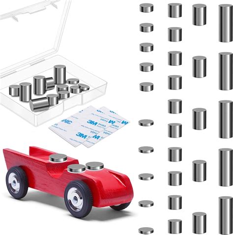 Amazon.com: 6.58OZ Cylindrical Stainless Steel Weights for Pinewood Derby Cars, 30 Pieces Derby ...