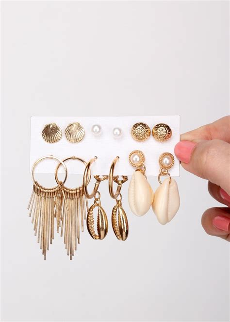 Get Set of 6 Coco Shells Earrings at ₹ 699 | LBB Shop