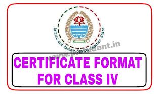 JKSSB | Certificate Formats For Class IV Post