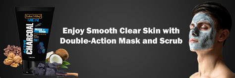 Buy 2-in-1 Men Active Charcoal Face Mask & Scrub Online – Indus Valley
