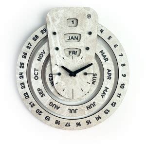 Galliard Wooden Calendar Perpetual Circular (With Clock) Perpetual Wall ...
