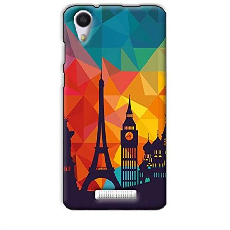 Colorful Building Eiffel Tower Design Hard Back Case Cover for Lava ...